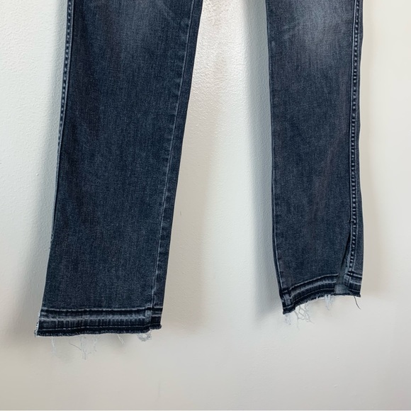 Mother The High-Waisted Rascal Slice Undone Hem Jeans in Friday the 13th Sz 32 - Picture 7 of 13
